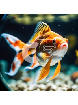 Intra Συλλεκτικό Ξύλινο Παζλ Plywood  4mm - Υγιές χρυσόψαρο που κολυμπά σε ένα μπολ με νερό Σε Ξύλινο Κουτί - Διαστάσεις: 10x10 cm – 25 κομμάτια