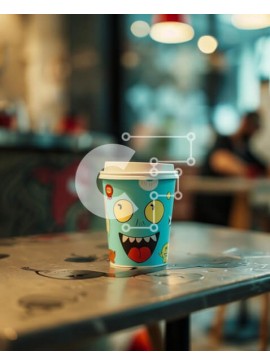 Σετ των 2 Intra Συλλεκτικό Ξύλινο Παζλ Plywood  4mm - Monster Design Φλιτζάνι καφέ στο εστιατόριο Σε Ξύλινο Κουτί - Διαστάσεις: 10x10 cm – 25 κομμάτια