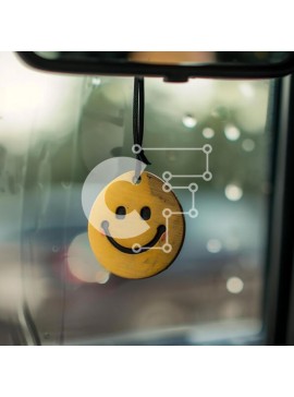 Intra Συλλεκτικό Ξύλινο Παζλ Plywood  4mm - Αποσμητικό αέρα Smiley Face που κρέμεται στον καθρέφτη αυτοκινήτου Σε Ξύλινο Κουτί - Διαστάσεις Puzzle: 10x10 cm – 25 κομμάτια