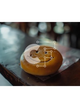 Σετ των 2 Intra Συλλεκτικό Ξύλινο Παζλ Plywood  4mm - Χαμογελώντας ντόνατ σε ημιτελές ξύλινο τραπέζι Σε Ξύλινο Κουτί - Διαστάσεις: 10x10 cm – 25 κομμάτια