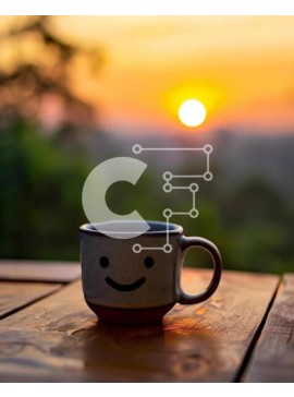 Σετ των 2 Intra Συλλεκτικό Ξύλινο Παζλ Plywood  4mm - Πρωινός καφές ή τσάι σε εξωτερικούς χώρους με θέα στο ηλιοβασίλεμα Σε Ξύλινο Κουτί - Διαστάσεις: 10x10 cm – 25 κομμάτια