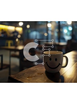 Intra Συλλεκτικό Ξύλινο Παζλ Plywood  4mm - Χαμογελώντας φλιτζάνι καφέ σε ξύλινο τραπέζι Σε Ξύλινο Κουτί - Διαστάσεις Puzzle: 10x10 cm – 25 κομμάτια