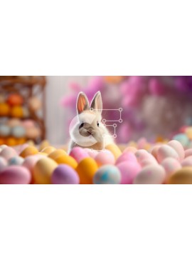 Intra Συλλεκτικό Ξύλινο Παζλ Plywood  4mm - Περίεργο πασχαλινό λαγουδάκι με πολύχρωμα αυγά Σε Ξύλινο Κουτί - Διαστάσεις Puzzle: 10x10 cm – 25 κομμάτια