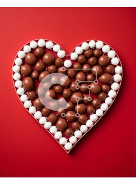 Σετ των 2 Intra Συλλεκτικό Ξύλινο Παζλ Plywood  4mm - Σύνθεση καραμέλες σοκολάτας και marshmallow σε σχήμα καρδιάς Σε Ξύλινο Κουτί - Διαστάσεις: 10x10 cm – 25 κομμάτια
