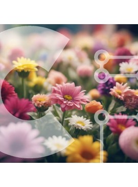 Intra Συλλεκτικό Ξύλινο Παζλ Plywood  4mm - Πολύχρωμο λουλούδι με μαργαρίτες, τριαντάφυλλα και γαρίφαλα Σε Ξύλινο Κουτί - Διαστάσεις: 10x10 cm – 25 κομμάτια