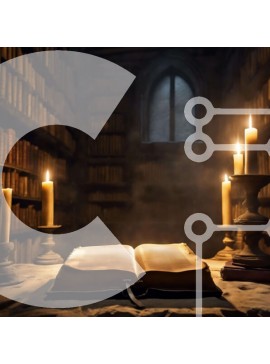 Intra Συλλεκτικό Ξύλινο Παζλ Plywood  4mm - Παλιά βιβλιοθήκη με ανοιχτό βιβλίο και κεριά Σε Ξύλινο Κουτί - Διαστάσεις Puzzle: 10x10 cm – 25 κομμάτια