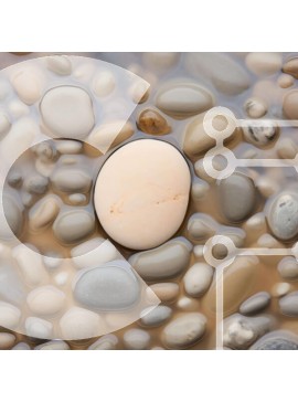 Intra Συλλεκτικό Ξύλινο Παζλ Plywood  4mm - Λευκή πέτρα στο νερό με βράχους και βότσαλα Σε Ξύλινο Κουτί - Διαστάσεις: 10x10 cm – 25 κομμάτια