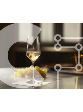 Σετ των 2 Intra Συλλεκτικό Ξύλινο Παζλ Plywood  4mm - Ποτήρι κρασιού και σαμπάνιας με σταφύλια και χαρτοπετσέτα Σε Ξύλινο Κουτί - Διαστάσεις: 10x10 cm – 25 κομμάτια