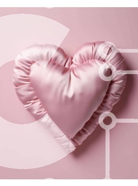 Intra Συλλεκτικό Ξύλινο Παζλ Plywood  4mm - Ροζ μαξιλάρι σε σχήμα καρδιάς σε υπόλευκο φόντο Σε Ξύλινο Κουτί - Διαστάσεις Puzzle: 10x10 cm – 25 κομμάτια