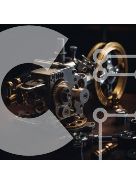 Intra Συλλεκτικό Ξύλινο Παζλ Plywood  4mm - Vintage μεταλλικά εργαλεία και ρολόι Σε Ξύλινο Κουτί - Διαστάσεις Puzzle: 10x10 cm – 25 κομμάτια