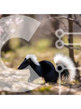 Intra Συλλεκτικό Ξύλινο Παζλ Plywood  4mm - Black and White Skunk in Woods Σε Ξύλινο Κουτί - Διαστάσεις: 10x10 cm – 25 κομμάτια