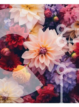 Intra Συλλεκτικό Ξύλινο Παζλ Plywood  4mm - Πολύχρωμο μπουκέτο λουλουδιών Σε Ξύλινο Κουτί - Διαστάσεις: 10x10 cm – 25 κομμάτια