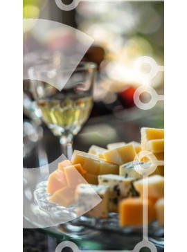 Intra Συλλεκτικό Ξύλινο Παζλ Plywood  4mm - Γκουρμέ πιατέλα τυριού με κρασί και φρούτα Σε Ξύλινο Κουτί - Διαστάσεις: 10x10 cm – 25 κομμάτια