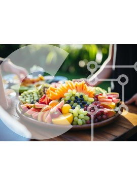 Σετ των 2 Intra Συλλεκτικό Ξύλινο Παζλ Plywood  4mm - Πιατέλα με φρέσκα φρούτα σε υπαίθρια συγκέντρωση Σε Ξύλινο Κουτί - Διαστάσεις: 10x10 cm – 25 κομμάτια