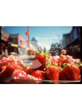 Σετ των 2 Intra Συλλεκτικό Ξύλινο Παζλ Plywood  4mm - Ασημένιο μπολ με φράουλες και ροζ λουλούδια Σε Ξύλινο Κουτί - Διαστάσεις: 10x10 cm – 25 κομμάτια