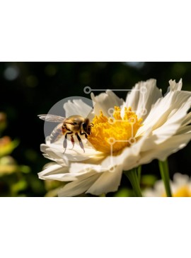 Intra Συλλεκτικό Ξύλινο Παζλ Plywood  4mm - Μέλισσα σε λευκό λουλούδι με έντομα Σε Ξύλινο Κουτί - Διαστάσεις: 10x10 cm – 25 κομμάτια