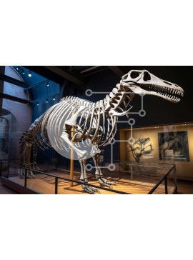 Intra Συλλεκτικό Ξύλινο Παζλ Plywood  4mm - Εκλεκτής ποιότητας Έκθεση Σκελετού Δεινοσαύρων Σε Ξύλινο Κουτί - Διαστάσεις Puzzle: 10x10 cm – 25 κομμάτια