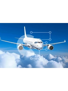 Intra Συλλεκτικό Ξύλινο Παζλ Plywood  4mm - Λευκό αεροπλάνο που πετά στο μπλε ουρανό με τα σύννεφα Σε Ξύλινο Κουτί - Διαστάσεις Puzzle: 10x10 cm – 25 κομμάτια