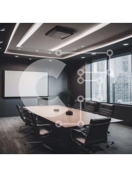 Intra Συλλεκτικό Ξύλινο Παζλ Plywood  4mm - Αίθουσα συνεδριάσεων με θέα στον ορίζοντα της πόλης Σε Ξύλινο Κουτί - Διαστάσεις Puzzle: 10x10 cm – 25 κομμάτια