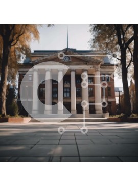 Intra Συλλεκτικό Ξύλινο Παζλ Plywood  4mm - Μεγαλοπρεπές κτίριο με στήλες και ρολόι Σε Ξύλινο Κουτί - Διαστάσεις Puzzle: 10x10 cm – 25 κομμάτια