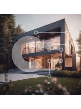 Intra Συλλεκτικό Ξύλινο Παζλ Plywood  4mm - Μοντέρνο σπίτι στο δάσος Σε Ξύλινο Κουτί - Διαστάσεις Puzzle: 10x10 cm – 25 κομμάτια