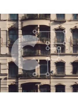 Intra Συλλεκτικό Ξύλινο Παζλ Plywood  4mm - Πολυκατοικία με Μπαλκόνια και Αυτοκίνητα Σε Ξύλινο Κουτί - Διαστάσεις Puzzle: 10x10 cm – 25 κομμάτια