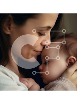 Intra Συλλεκτικό Ξύλινο Παζλ Plywood  4mm - Μητέρα που κρατά το μωρό στα όπλα Σε Ξύλινο Κουτί - Διαστάσεις Puzzle: 10x10 cm – 25 κομμάτια