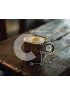 Σετ των 2 Intra Συλλεκτικό Ξύλινο Παζλ Plywood  4mm - Φλιτζάνι καφέ με Latte Art σε ξύλινο τραπέζι Σε Ξύλινο Κουτί - Διαστάσεις: 10x10 cm – 25 κομμάτια