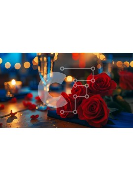 Σετ των 2 Intra Συλλεκτικό Ξύλινο Παζλ Plywood  4mm - Ρομαντική ρύθμιση τραπεζαρίας Σε Ξύλινο Κουτί - Διαστάσεις: 10x10 cm – 25 κομμάτια