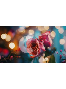 Intra Συλλεκτικό Ξύλινο Παζλ Plywood  4mm - Ροζ τριαντάφυλλα σε ρομαντικό σκηνικό Σε Ξύλινο Κουτί - Διαστάσεις: 10x10 cm – 25 κομμάτια