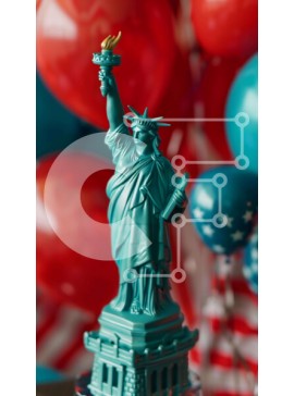 Intra Συλλεκτικό Ξύλινο Παζλ Plywood  4mm - Εορτασμός του αγάλματος της ελευθερίας Σε Ξύλινο Κουτί - Διαστάσεις Puzzle: 10x10 cm – 25 κομμάτια