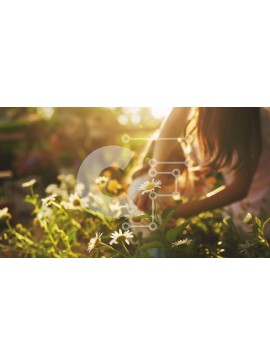 Intra Συλλεκτικό Ξύλινο Παζλ Plywood  4mm - Μητέρα και κόρη παίζουν σε ένα χωράφι με λουλούδια Σε Ξύλινο Κουτί - Διαστάσεις: 10x10 cm – 25 κομμάτια