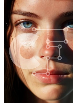 Intra Συλλεκτικό Ξύλινο Παζλ Plywood  4mm - Πορτρέτο γυναίκας με μπλε μάτια Σε Ξύλινο Κουτί - Διαστάσεις Puzzle: 10x10 cm – 25 κομμάτια