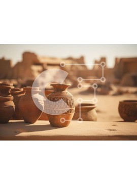 Intra Συλλεκτικό Ξύλινο Παζλ Plywood  4mm - Βάζα κεραμικής στην έρημο Σε Ξύλινο Κουτί - Διαστάσεις: 10x10 cm – 25 κομμάτια