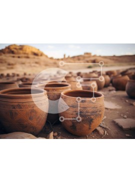 Intra Συλλεκτικό Ξύλινο Παζλ Plywood  4mm - Πήλινες γλάστρες στην έρημο Σε Ξύλινο Κουτί - Διαστάσεις: 10x10 cm – 25 κομμάτια