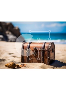 Intra Συλλεκτικό Ξύλινο Παζλ Plywood  4mm - Ξύλινο σεντούκι δίπλα στον ωκεανό Σε Ξύλινο Κουτί - Διαστάσεις: 10x10 cm – 25 κομμάτια