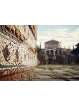 Intra Συλλεκτικό Ξύλινο Παζλ Plywood  4mm - Τοίχο από τούβλα με ψηφιδωτά πλακάκια και ανθρώπους Σε Ξύλινο Κουτί - Διαστάσεις Puzzle: 10x10 cm – 25 κομμάτια