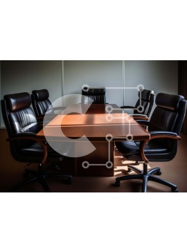 Intra Συλλεκτικό Ξύλινο Παζλ Plywood  4mm - Επαγγελματική αίθουσα συνεδριάσεων με μαύρες δερμάτινες καρέκλες και παράθυρα Σε Ξύλινο Κουτί - Διαστάσεις Puzzle: 10x10 cm – 25 κομμάτια