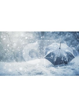 Intra Συλλεκτικό Ξύλινο Παζλ Plywood  4mm - Ομπρέλα στο χιονισμένο έδαφος Σε Ξύλινο Κουτί - Διαστάσεις Puzzle: 10x10 cm – 25 κομμάτια