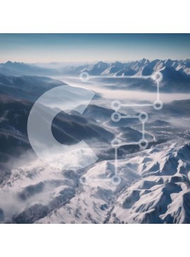 Intra Συλλεκτικό Ξύλινο Παζλ Plywood  4mm - Αεροφωτογραφία της χιονισμένης οροσειράς Σε Ξύλινο Κουτί - Διαστάσεις: 10x10 cm – 25 κομμάτια