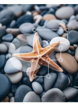 Intra Συλλεκτικό Ξύλινο Παζλ Plywood  4mm - Αστερίας σε βράχους και βότσαλα Σε Ξύλινο Κουτί - Διαστάσεις: 10x10 cm – 25 κομμάτια