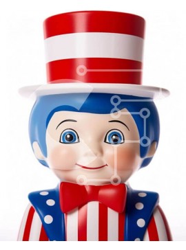 Intra Συλλεκτικό Ξύλινο Παζλ Plywood  4mm - Φιγούρα παιχνιδιού με καπέλο αμερικανικής σημαίας για την ημέρα του Αγίου Πατρικίου Σε Ξύλινο Κουτί - Διαστάσεις Puzzle: 10x10 cm – 25 κομμάτια