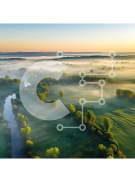 Intra Συλλεκτικό Ξύλινο Παζλ Plywood  4mm - Εναέρια άποψη του καταπράσινου τοπίου Σε Ξύλινο Κουτί - Διαστάσεις: 10x10 cm – 25 κομμάτια