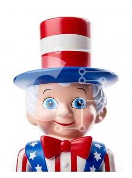 Intra Συλλεκτικό Ξύλινο Παζλ Plywood  4mm - Φιγούρα παιχνιδιού με καπέλο αμερικανικής σημαίας Σε Ξύλινο Κουτί - Διαστάσεις Puzzle: 10x10 cm – 25 κομμάτια