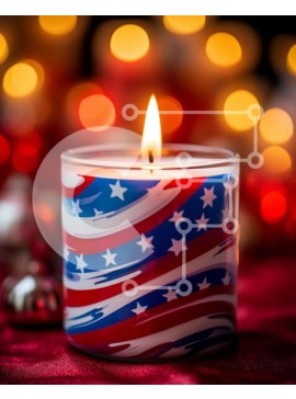 Intra Συλλεκτικό Ξύλινο Παζλ Plywood  4mm - Πατριωτικό κερί για τους εορτασμούς της 4ης Ιουλίου Σε Ξύλινο Κουτί - Διαστάσεις: 10x10 cm – 25 κομμάτια