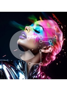 Σετ των 2 Intra Συλλεκτικό Ξύλινο Παζλ Plywood  4mm - Πολύχρωμο μακιγιάζ και μαλλιά γυναίκα Σε Ξύλινο Κουτί - Διαστάσεις: 10x10 cm – 25 κομμάτια