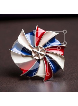 Intra Συλλεκτικό Ξύλινο Παζλ Plywood  4mm - Κόκκινο, λευκό και μπλε σχέδιο καρφιτσών Σε Ξύλινο Κουτί - Διαστάσεις Puzzle: 10x10 cm – 25 κομμάτια