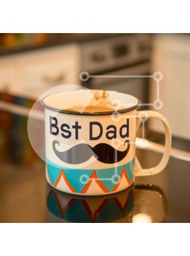 Intra Συλλεκτικό Ξύλινο Παζλ Plywood  4mm - Κούπα καφέ για την ημέρα του πατέρα Σε Ξύλινο Κουτί - Διαστάσεις Puzzle: 10x10 cm – 25 κομμάτια