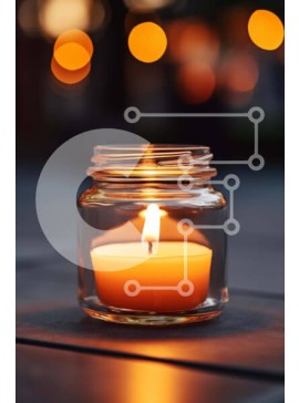 Intra Συλλεκτικό Ξύλινο Παζλ Plywood  4mm - Γυάλινο βάζο κεριών σε τραπέζι εξωτερικού χώρου Σε Ξύλινο Κουτί - Διαστάσεις Puzzle: 10x10 cm – 25 κομμάτια