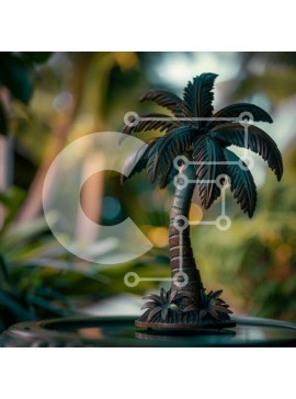 Intra Συλλεκτικό Ξύλινο Παζλ Plywood  4mm - Μικρό άγαλμα φοίνικα στον βοτανικό κήπο Σε Ξύλινο Κουτί - Διαστάσεις: 10x10 cm – 25 κομμάτια